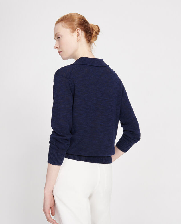 Linen blend jumper Maritime blue