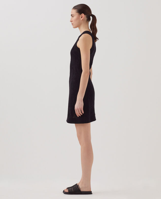 Floral crochet mini dress H091 black beauty