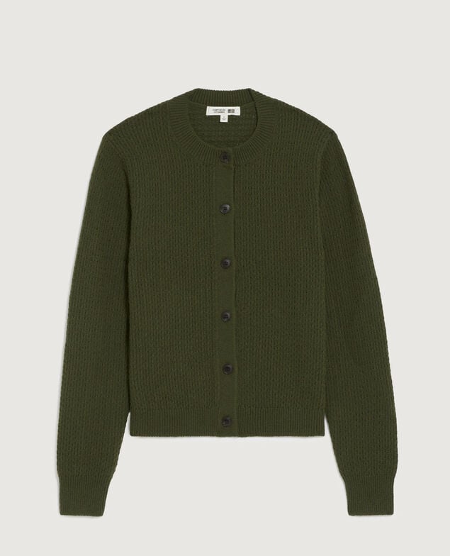 Round neck cardigan  U570 olive
