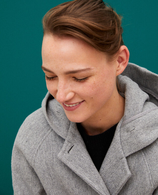 Hooded coat Light heather grey