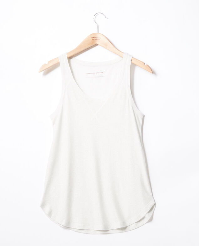 Shimmering linen blend vest Off white