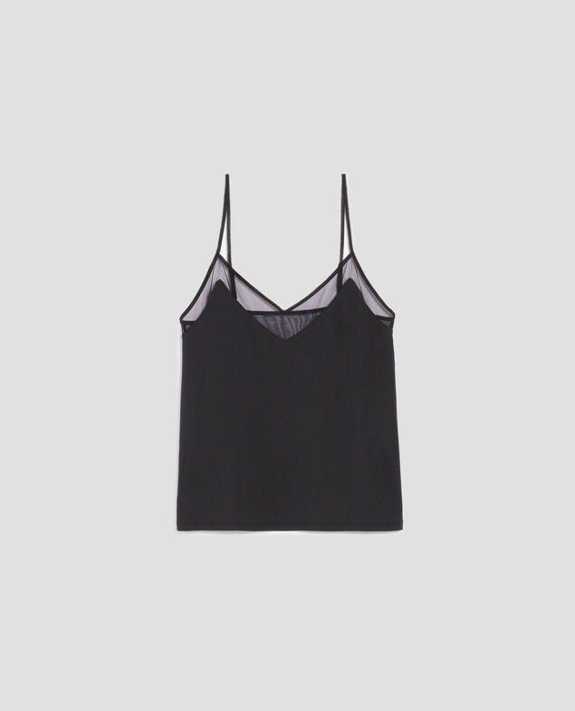 Fluid cami with spaghetti straps A091 black
