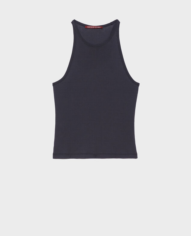 Cotton tank top 0693 navy