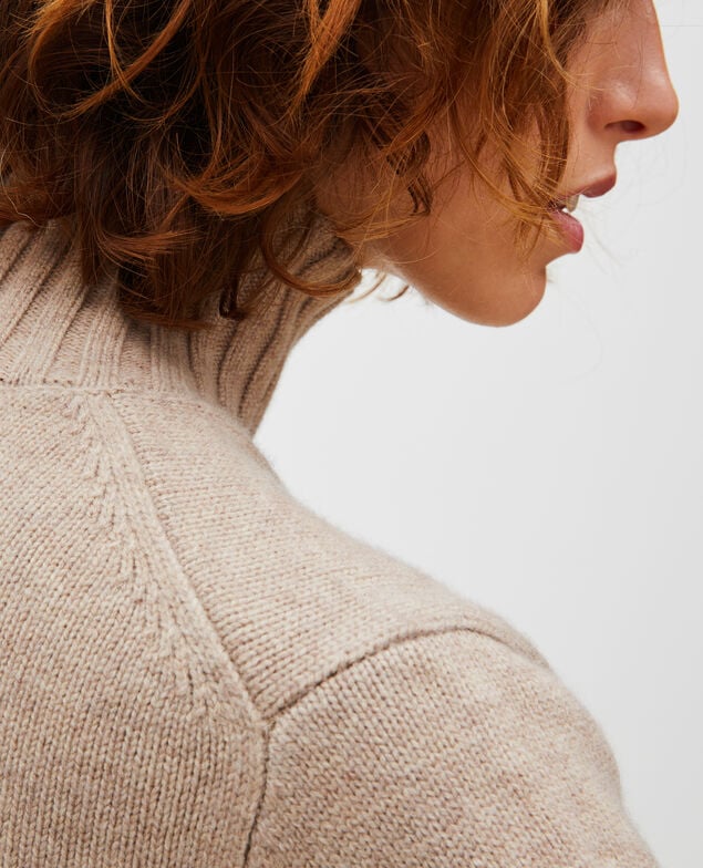 Chunky ribbed turtleneck jumper Latte