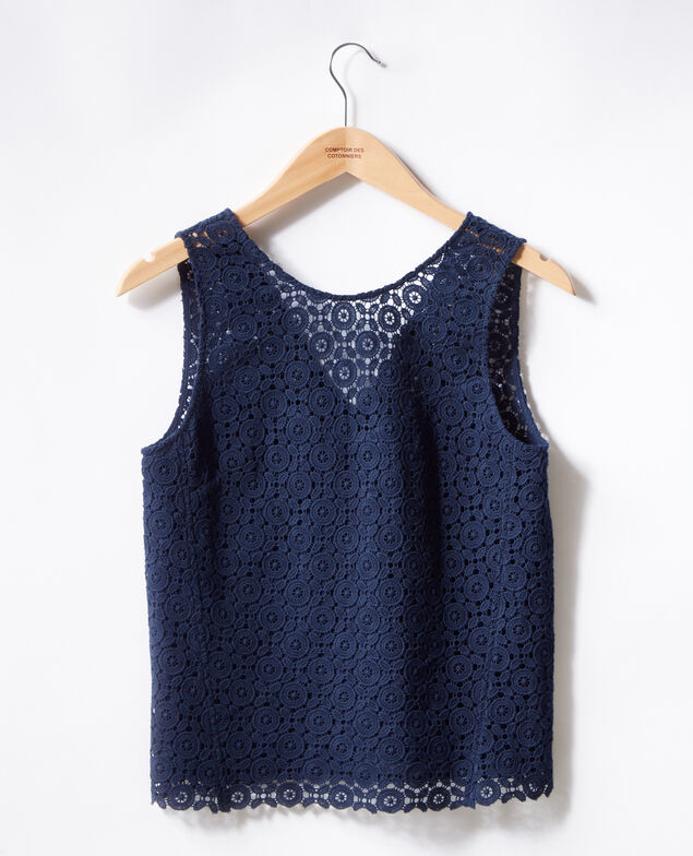 Broderie anglaise top Navy