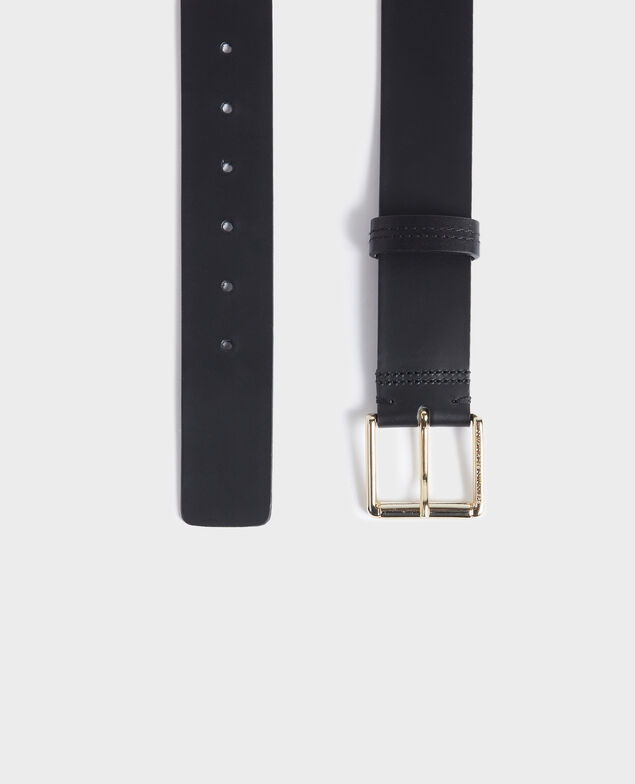 Wide leather belt Black beauty