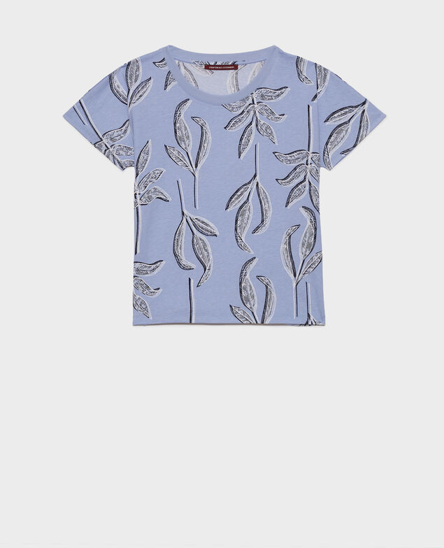 Round neck cotton t-shirt Prt bot heron