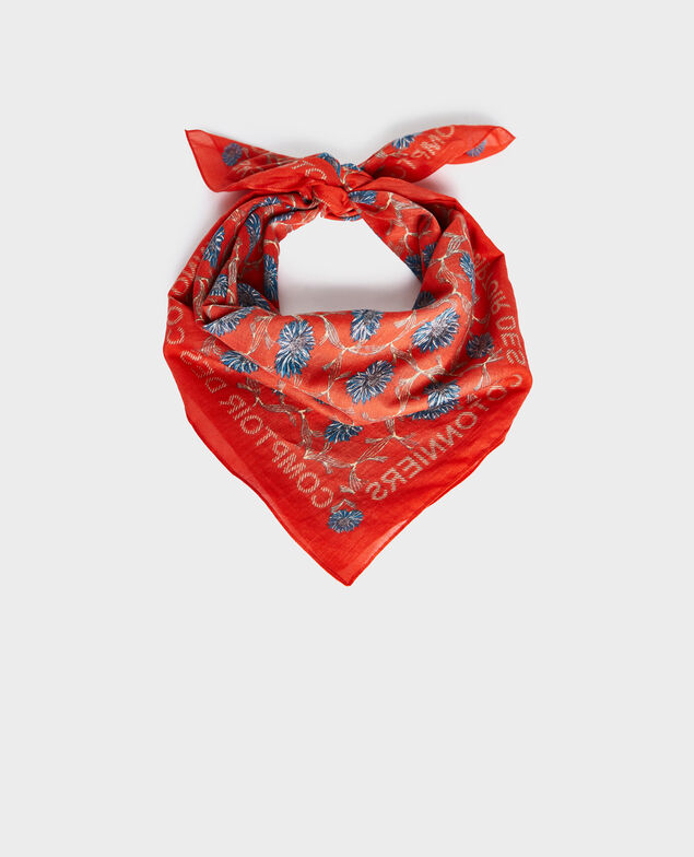 Printed cotton bandana Pureed pumpkin
