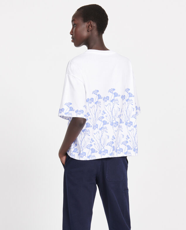 Cotton T-shirt Empreinte gardenia jewel