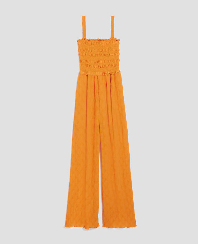 Silky smock jumpsuit H221 orange butter
