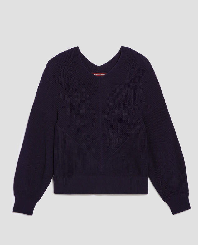 V-neck cotton jumper H694 baritone blue