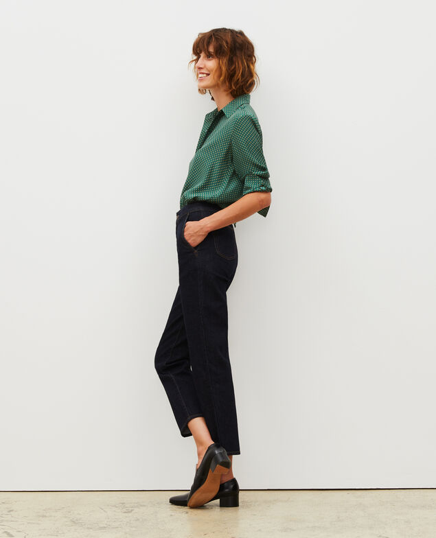 CHINO - High-waisted denim carrot pants Denim rinse
