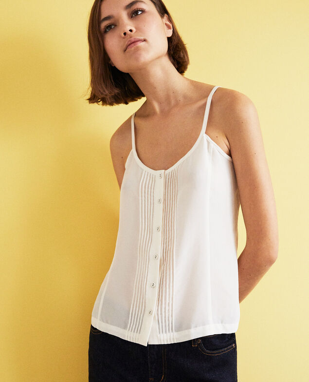 Silk blend cami Off white