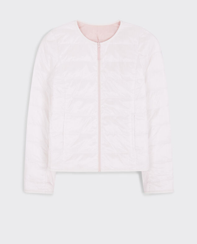Pocketable reversible puffer jacket Misty rose/off white