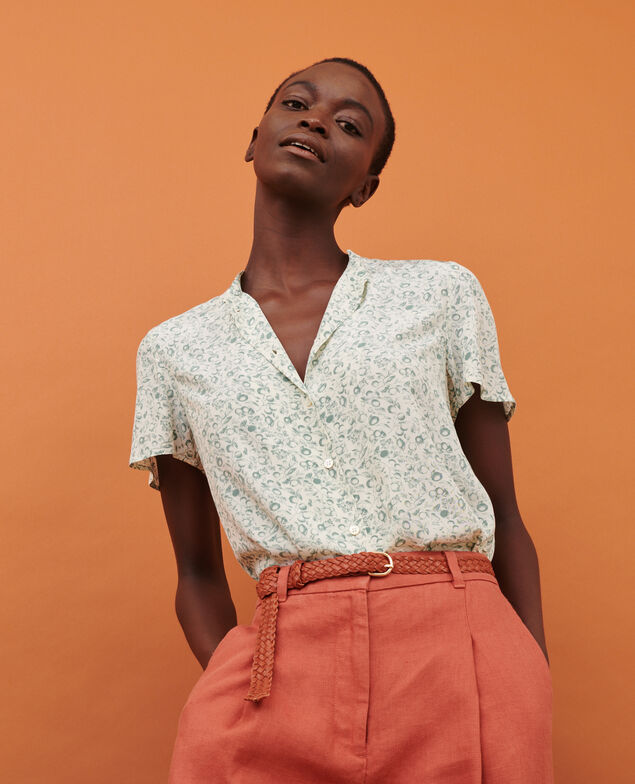 Short-sleeve fluid blouse 101 print natural