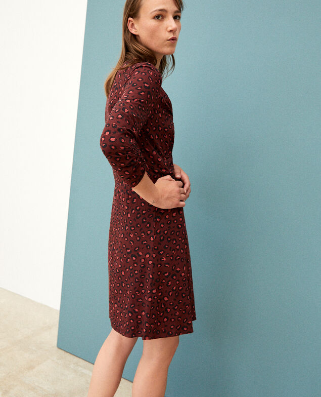 V-neck dress Brown