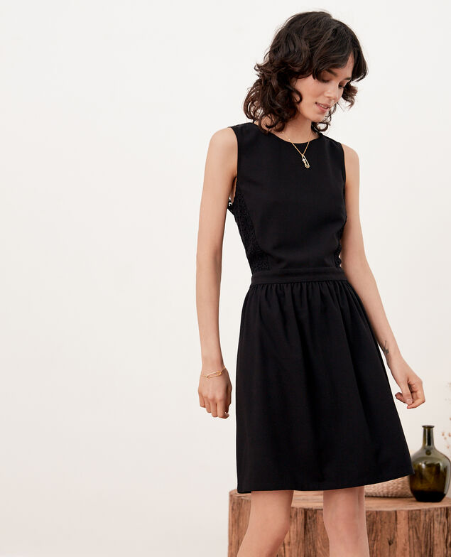 V-back lace dress   Noir