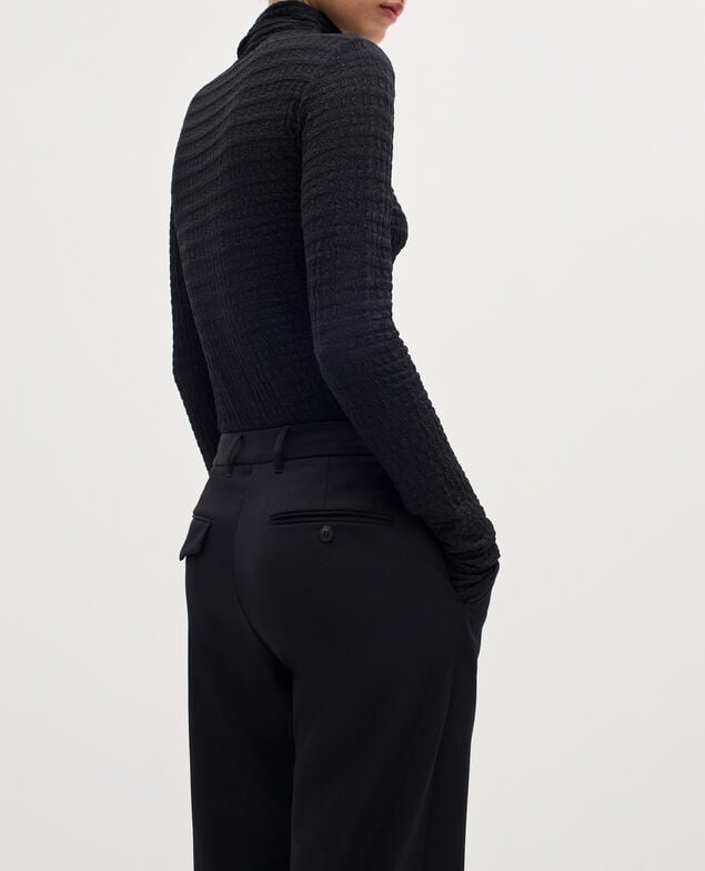 Straight wool trousers H091 black beauty