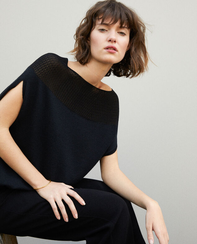 Bubble-shaped whole garment jumper Noir