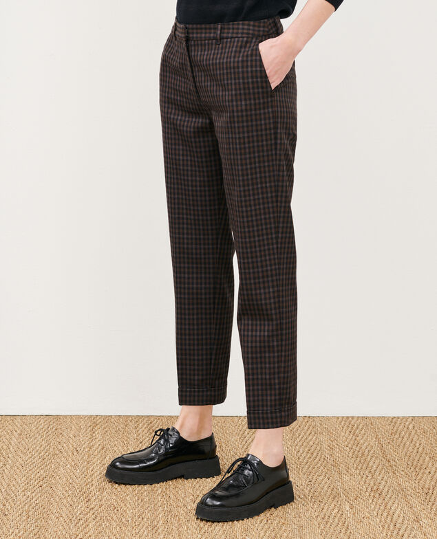 MARGUERITE - Cigarette trousers 8865 34 brown check