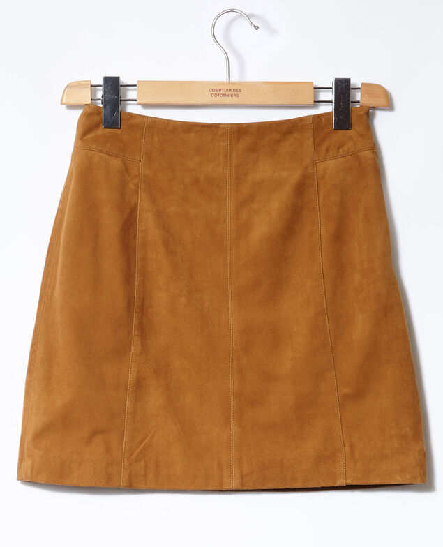 Suede pencil skirt Yellow