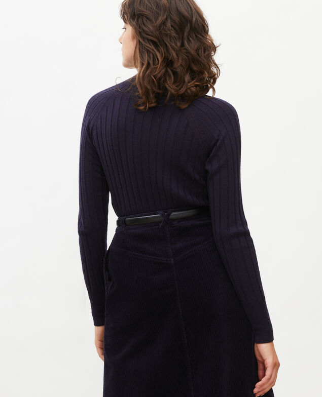  Ribbed merino wool turtleneck jumper Night sky