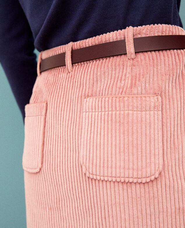 Ribbed corduroy skirt Old rose