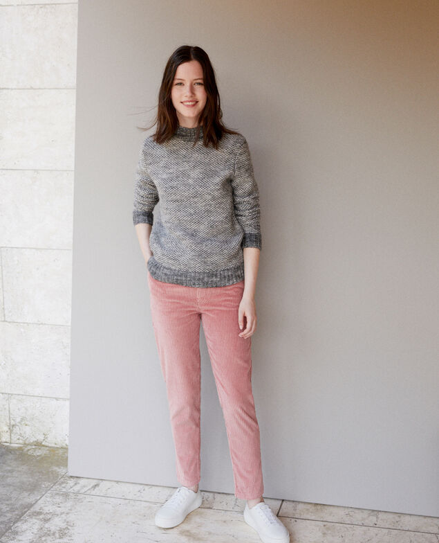 Ribbed corduroy trousers Old rose