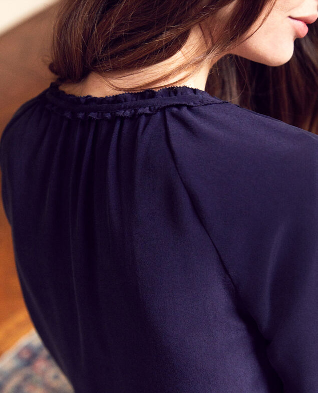 Blouse with silk Evening blue