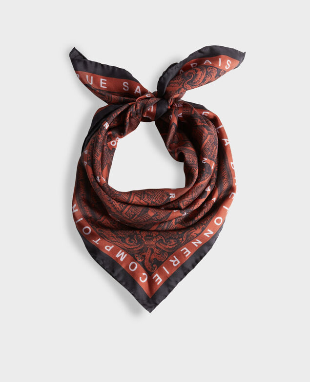 Square silk scarf Brandy brown