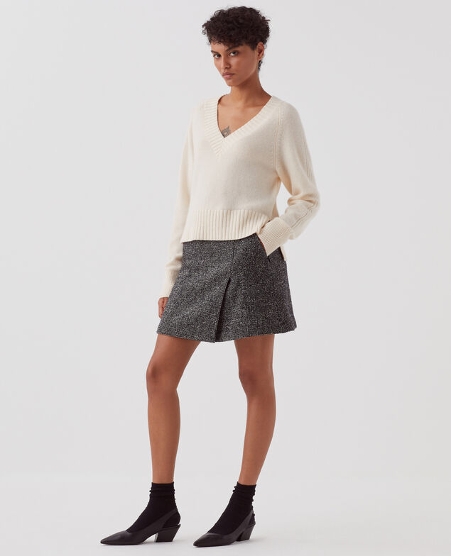 Cashmere V-neck jumper I300 pearled ivory