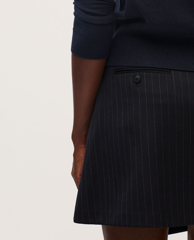 Wool mini skirt K690 st navy