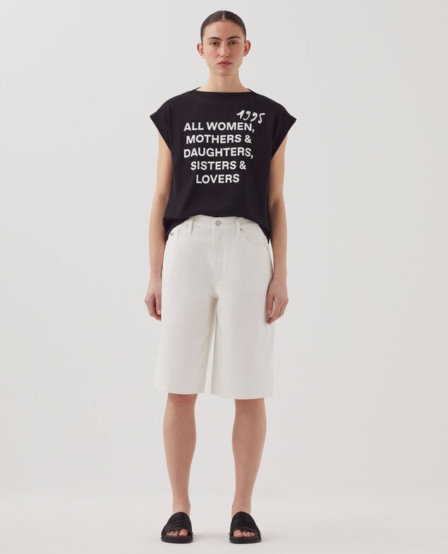 Boxy cotton t-shirt J095 black base words