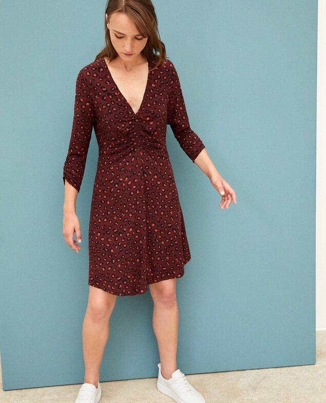 V-neck dress Brown