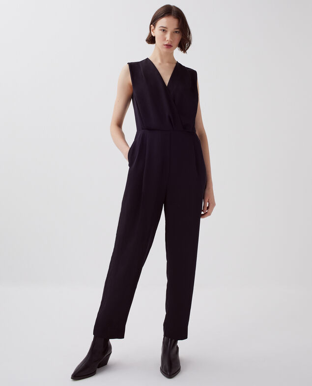 Silky loose jumpsuit H091 black beauty