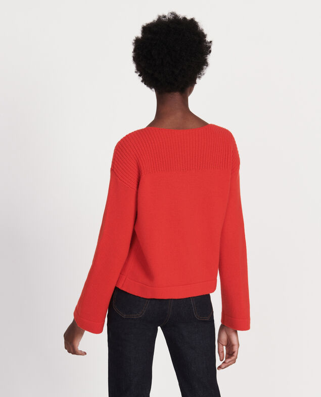 Wool and cashmere jumper Fiery red