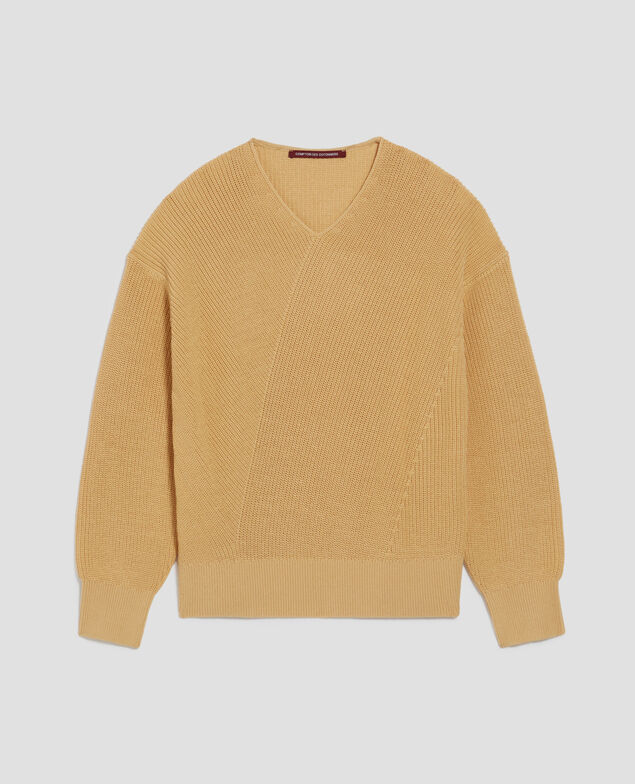 V-neck cotton jumper J420 moonstone