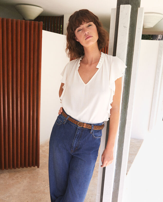 Frilly blouse White