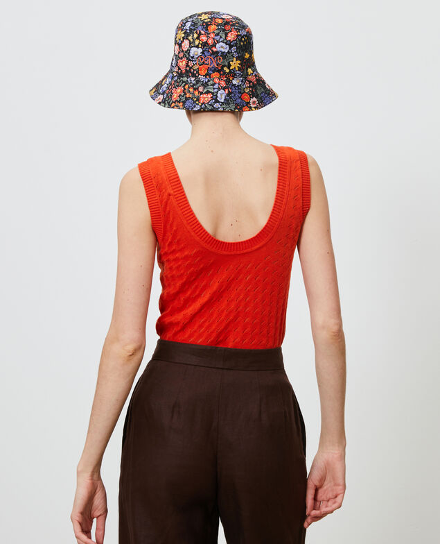 Cotton and linen vest Pureed pumpkin