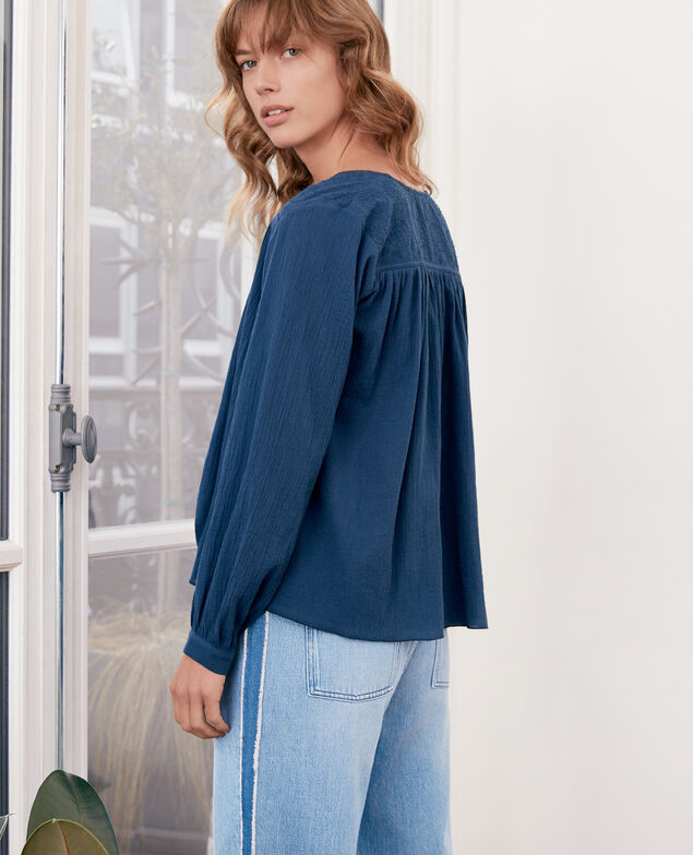 Blouse with lace  Indigo