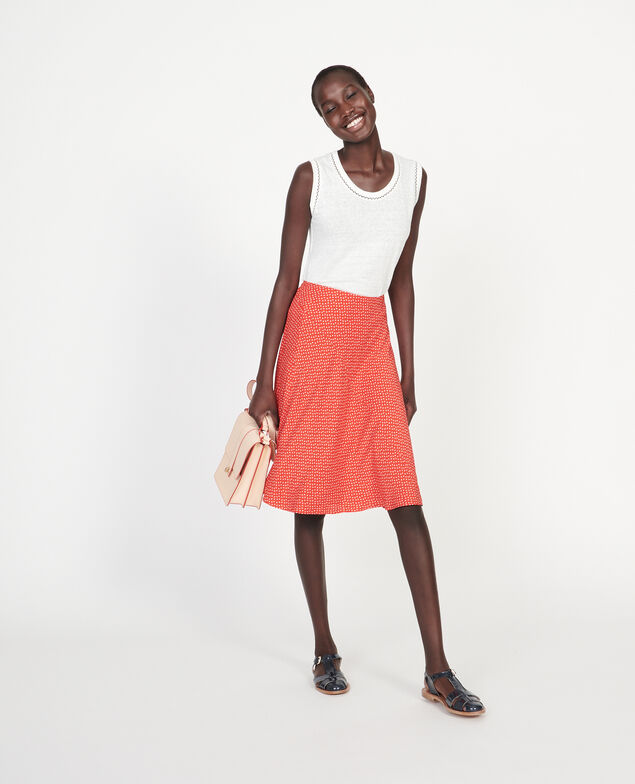 Silk skirt Memphis fiery red