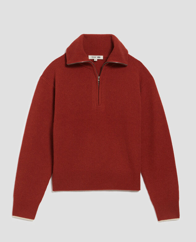 Half-zip wool jumper U270 orange