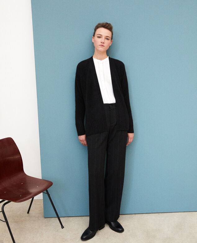 Wrapover cashmere cardigan Noir