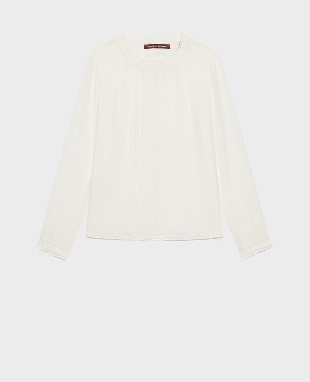 Loose silk and lace blouse Gardenia