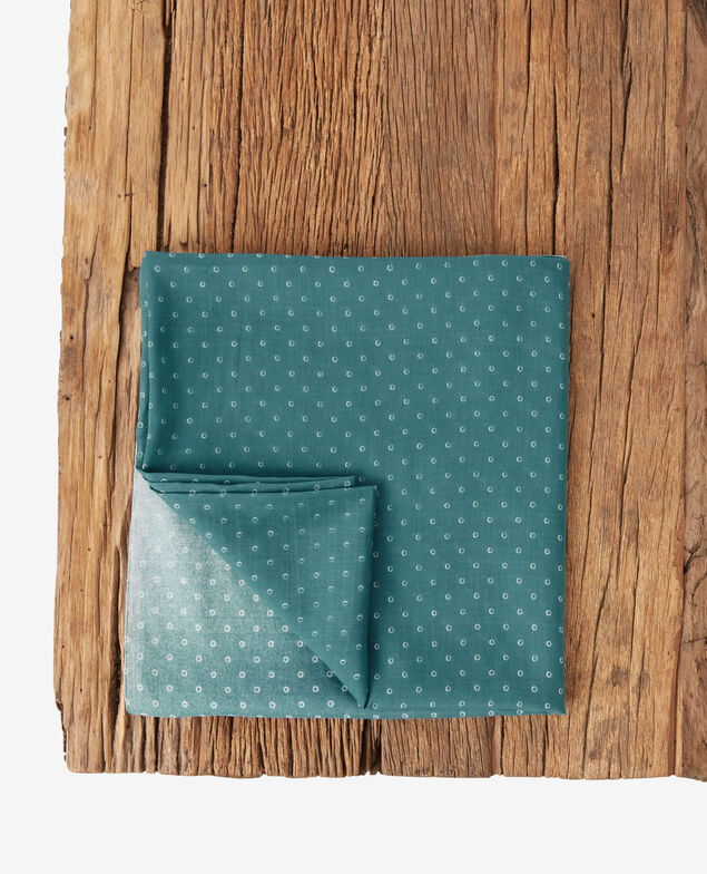 Printed scarf in cotton and silk Ring dots peppermint