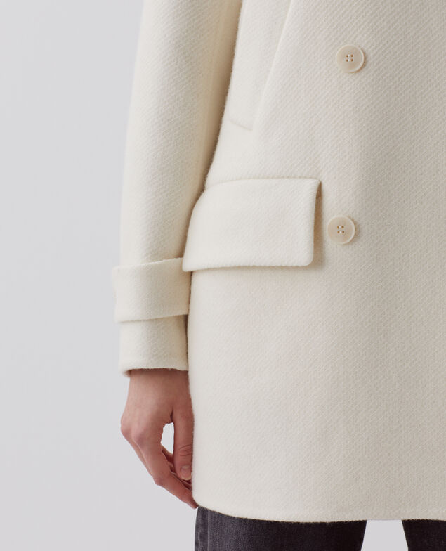 Mid-length coat I010 glass green beige