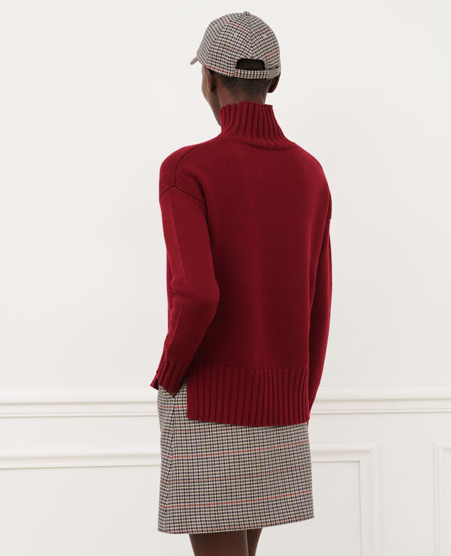 Virgin wool high neck jumper 8878 18 wine