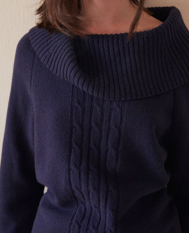 Jumper with cable stitch details Peacoat