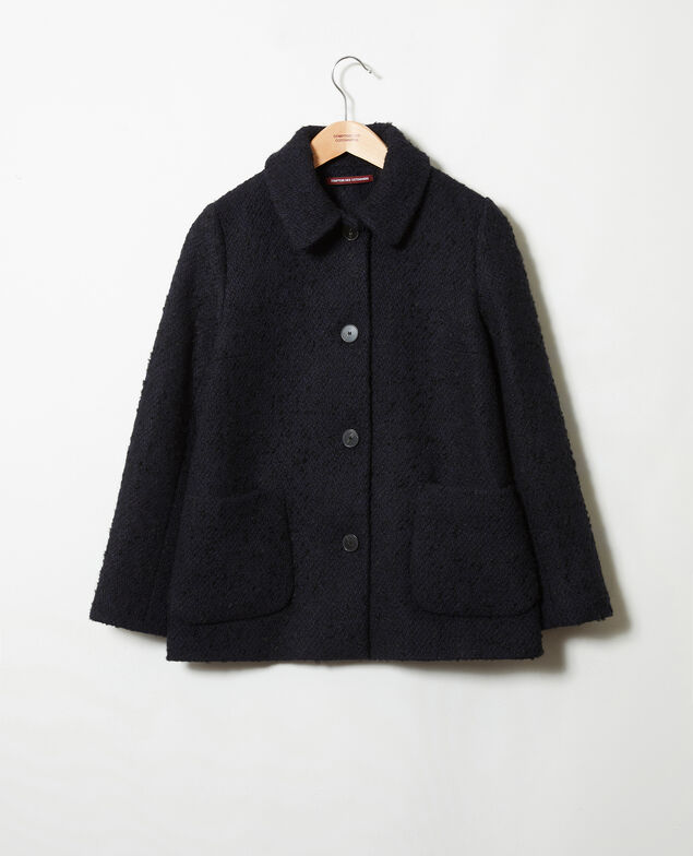 Boiled wool coat Navy