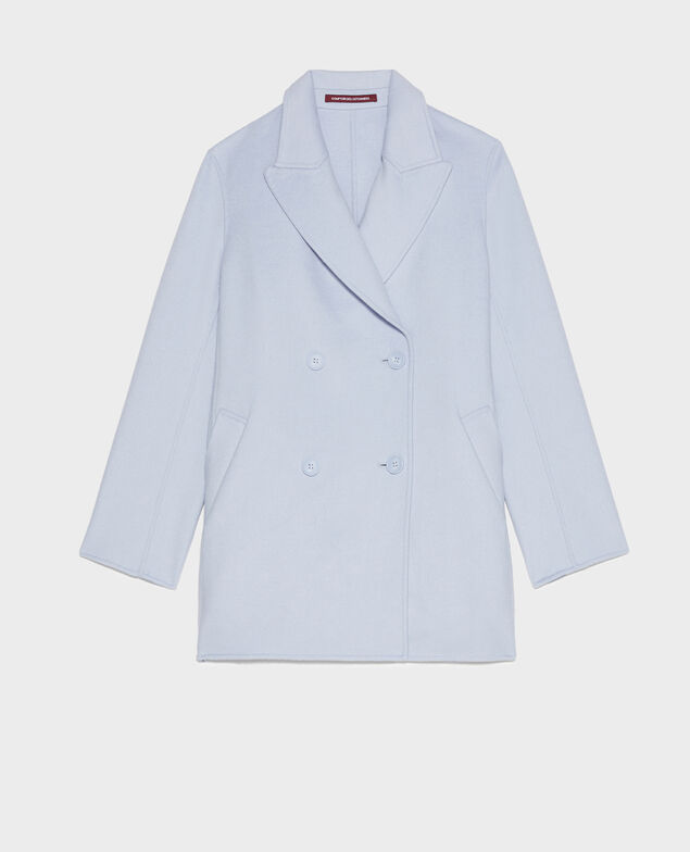 Double-sided wool pea coat Heather